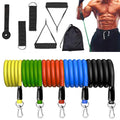 Exercise Resistance Bands Set Up to 115 lbs Fitness Stretch Workout Bands with 5 Fitness Tubes Home Gym Yoga Equipment Men Women - MoveforgeMoveforge