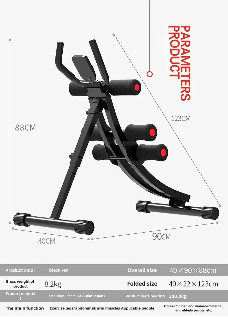 Dual Track Abdominal Trainer New Multi-Functional Home Exercise Machine Lazy Curler Compression for Abdominal Workouts Metal