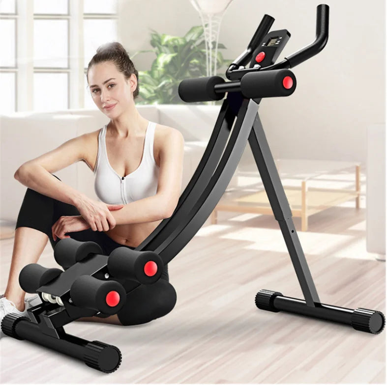 Dual Track Abdominal Trainer New Multi-Functional Home Exercise Machine Lazy Curler Compression for Abdominal Workouts Metal