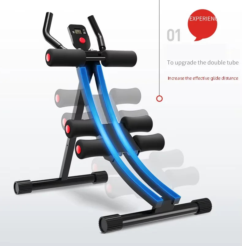 Dual Track Abdominal Trainer New Multi-Functional Home Exercise Machine Lazy Curler Compression for Abdominal Workouts Metal