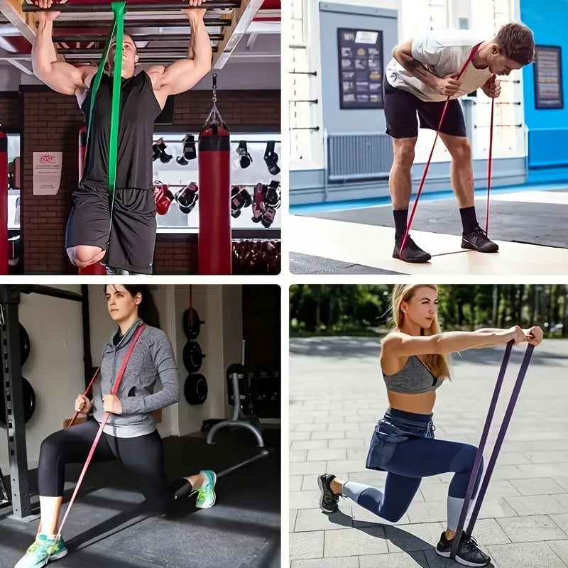 Stackable Resistance Band Set for Muscle Training, Exercise, Fitness, Shaping, Tpe Material, Suitable for Gym, Home, Outdoor Use