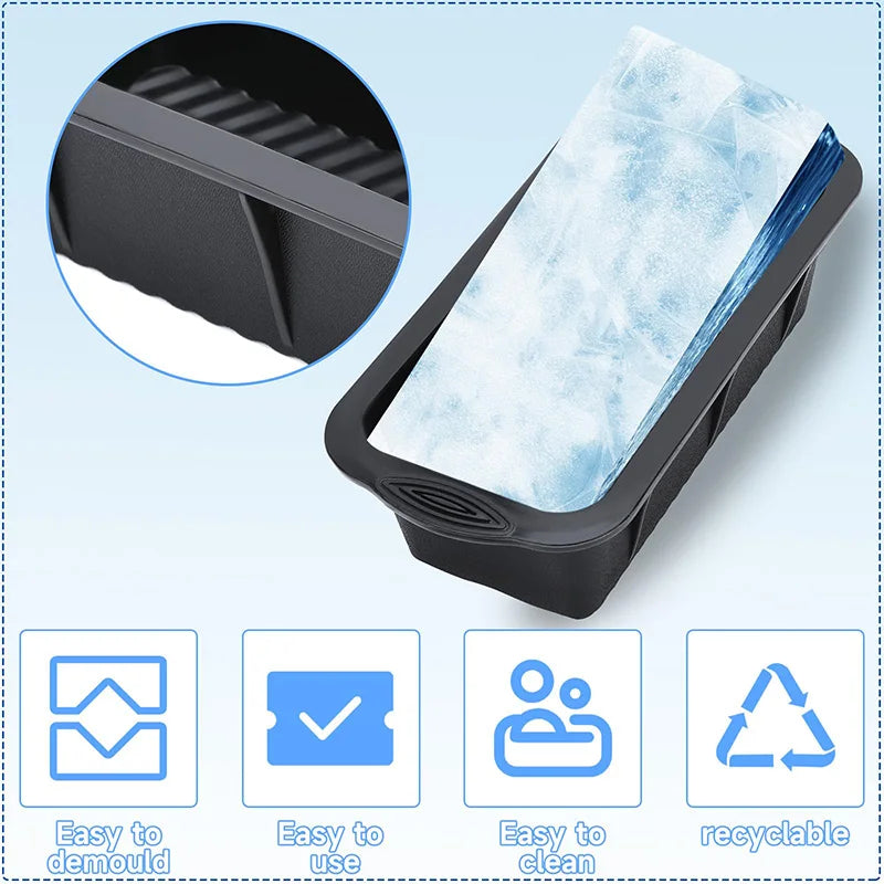 Large Ice Molds for Ice Bath Reusable Ice Block Molds for Cold Plunge Tub Durable and Deformity-proof in Freezing Silicone Molds - MoveforgeMoveforge
