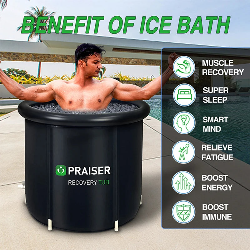 Moveforge Cold Plunge Barrel — 80cm Round Ice Bath Tub for Adults - MoveforgeMoveforge