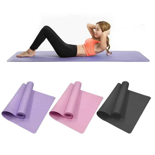 Light purple yoga mat with non-slip surface for exercise and stretching