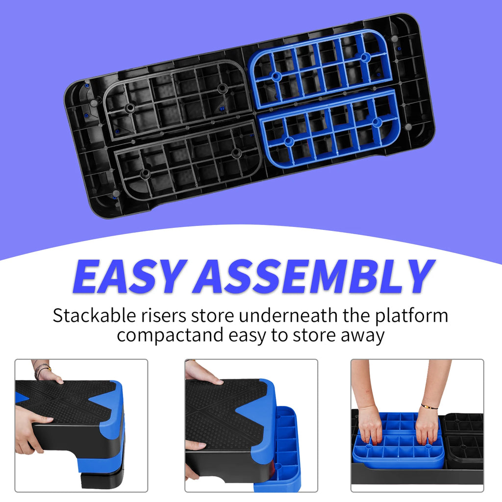 Moveforge Adjustable Aerobic Step Platform – 68.5cm Non-Slip Exercise Step for Home Workouts