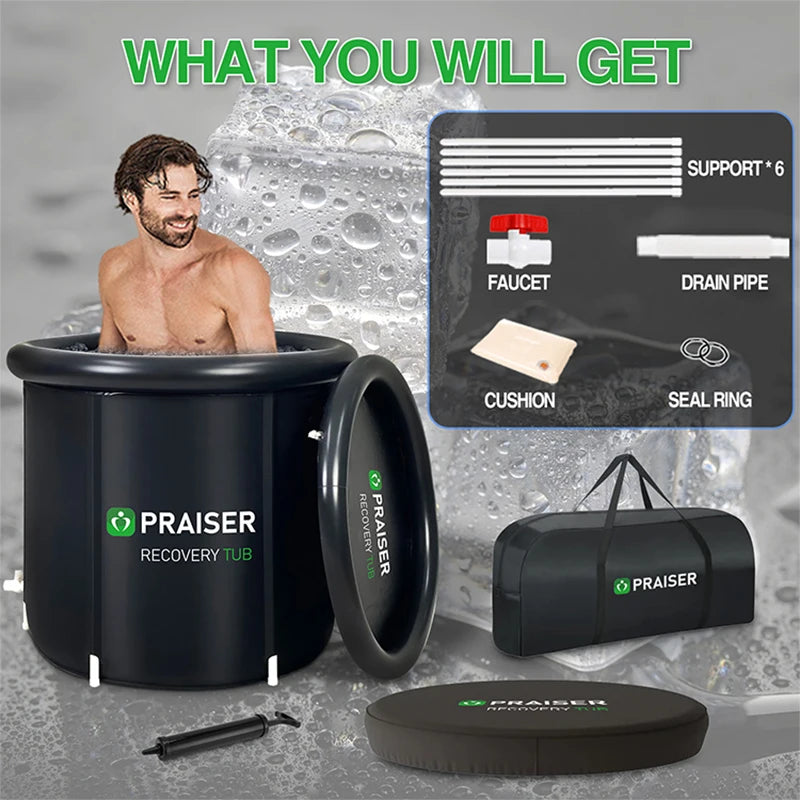 Moveforge Cold Plunge Barrel — 80cm Round Ice Bath Tub for Adults - MoveforgeMoveforge
