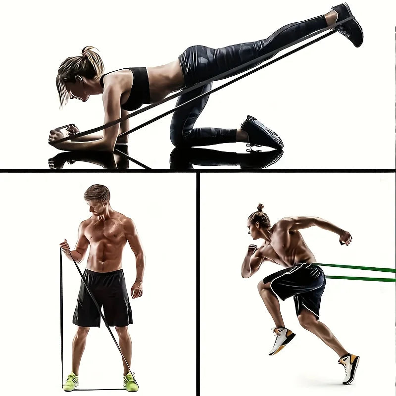 Stackable Resistance Band Set for Muscle Training, Exercise, Fitness, Shaping, Tpe Material, Suitable for Gym, Home, Outdoor Use