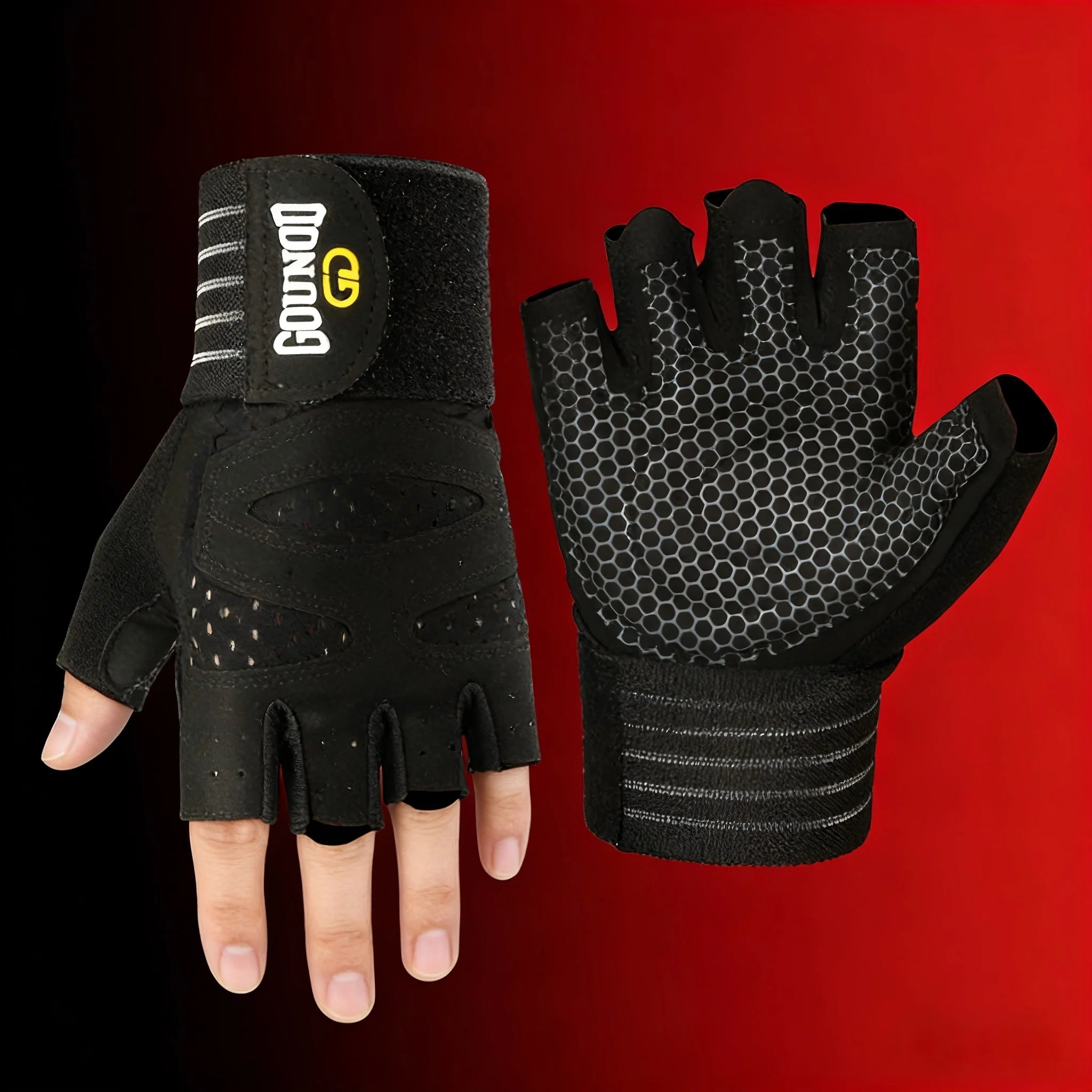 Moveforge Half Finger Fitness Gloves – Non-Slip Training Gloves for Boxing, Gym & Bodybuilding
