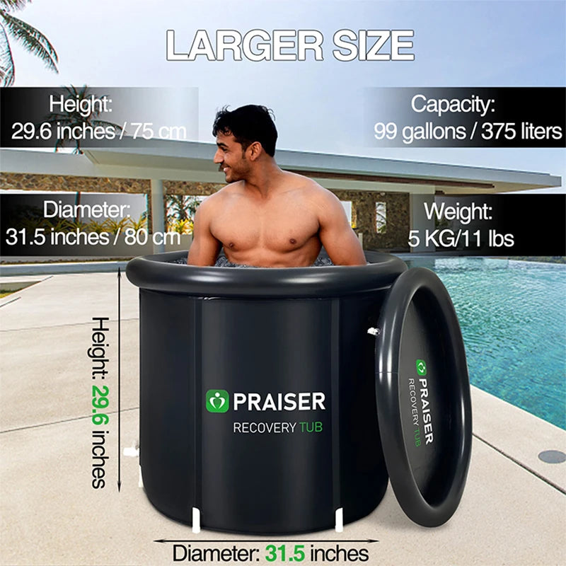 Moveforge Cold Plunge Barrel — 80cm Round Ice Bath Tub for Adults - MoveforgeMoveforge