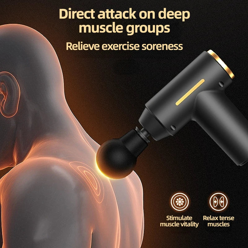 Portable Mini Muscle Massage Gun Vibration Massage Gun Body Neck Back Pain Gout Relief Deep Muscle Relaxation Massager Tools