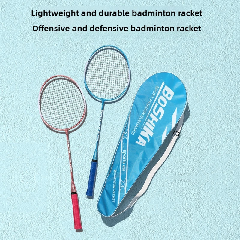 Moveforge Badminton Racket Set — Ferroalloy Frame with Bag & Shuttlecocks