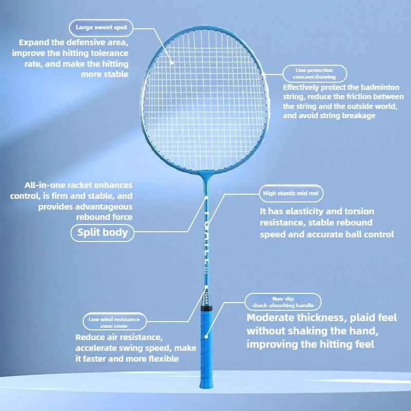 Moveforge Badminton Racket Set — Ferroalloy Frame with Bag & Shuttlecocks