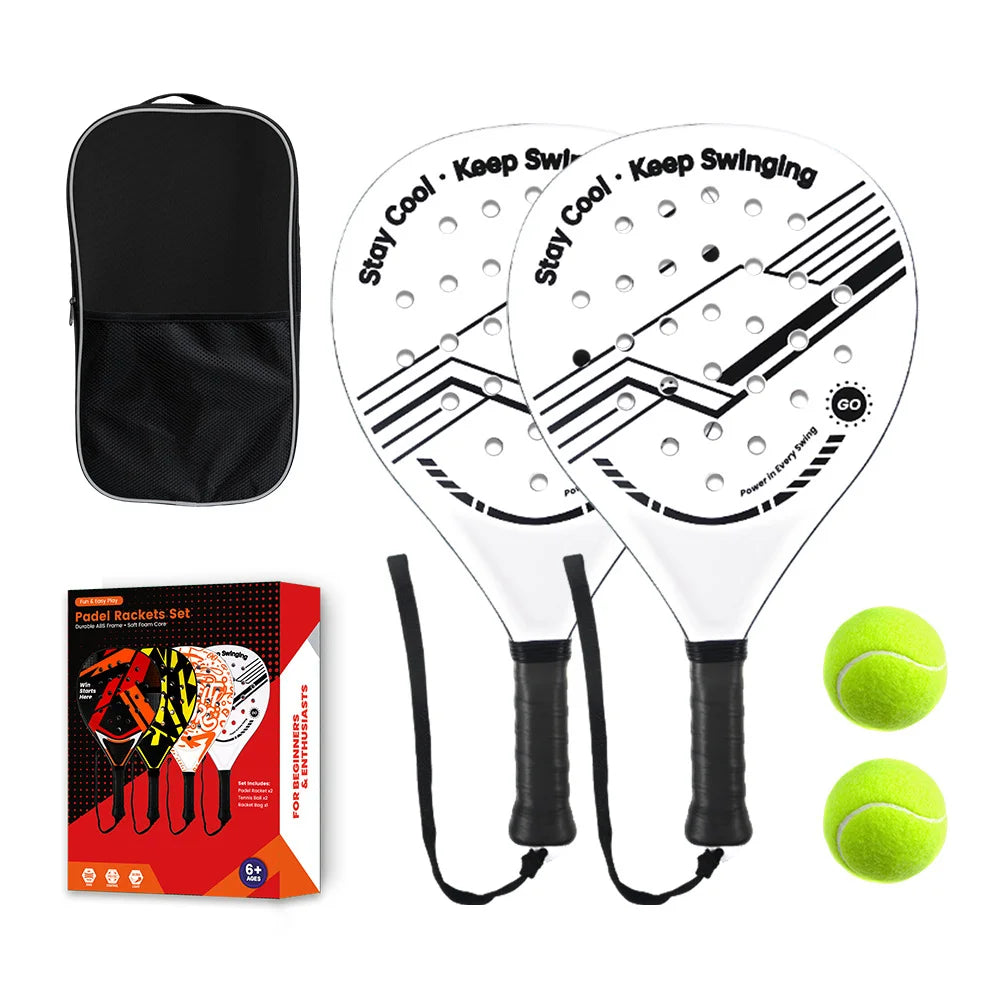 Padel Racket with Carbon Fiber Surface & EVA Memory Foam Core – Lightweight, Well-Balanced Padel for Beginners and Intermediate (Copy)