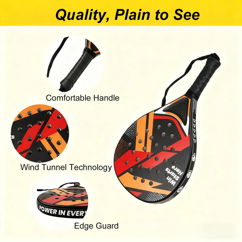 Moveforge Padel Racket — Anti-Vibration Handle for Beginners & Intermediates