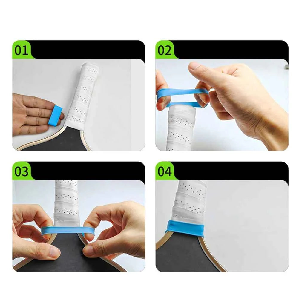 Moveforge 9 PCS  Pickleball  Paddle Racket Grip Band Tennis  Racquet Secures Overgrip Ring  Colorful  Tennis Padel  Non Slip Grips