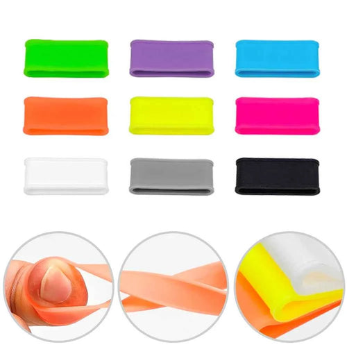 9-piece pickleball paddle grip bands set, colorful silicone overgrips in 9 shades