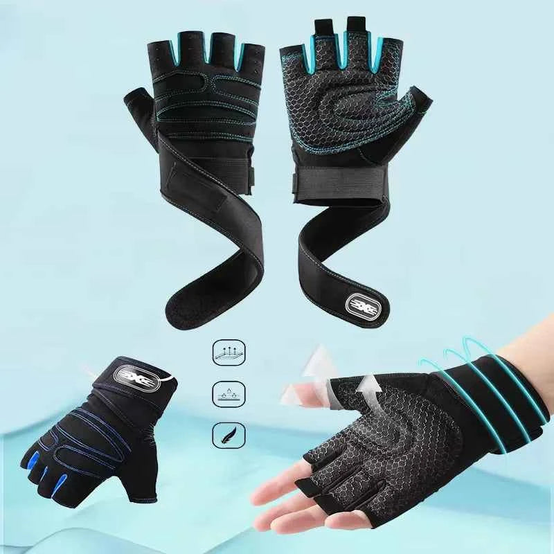 Moveforge Pro Grip Training Gloves – Anti-Slip Wristband Gloves for Weightlifting & Cycling