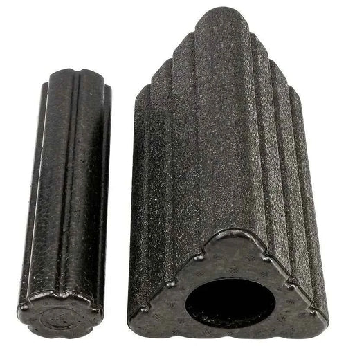 Moveforge 2-in-1 yoga block: dark EPP foam roller and triangle support wedge