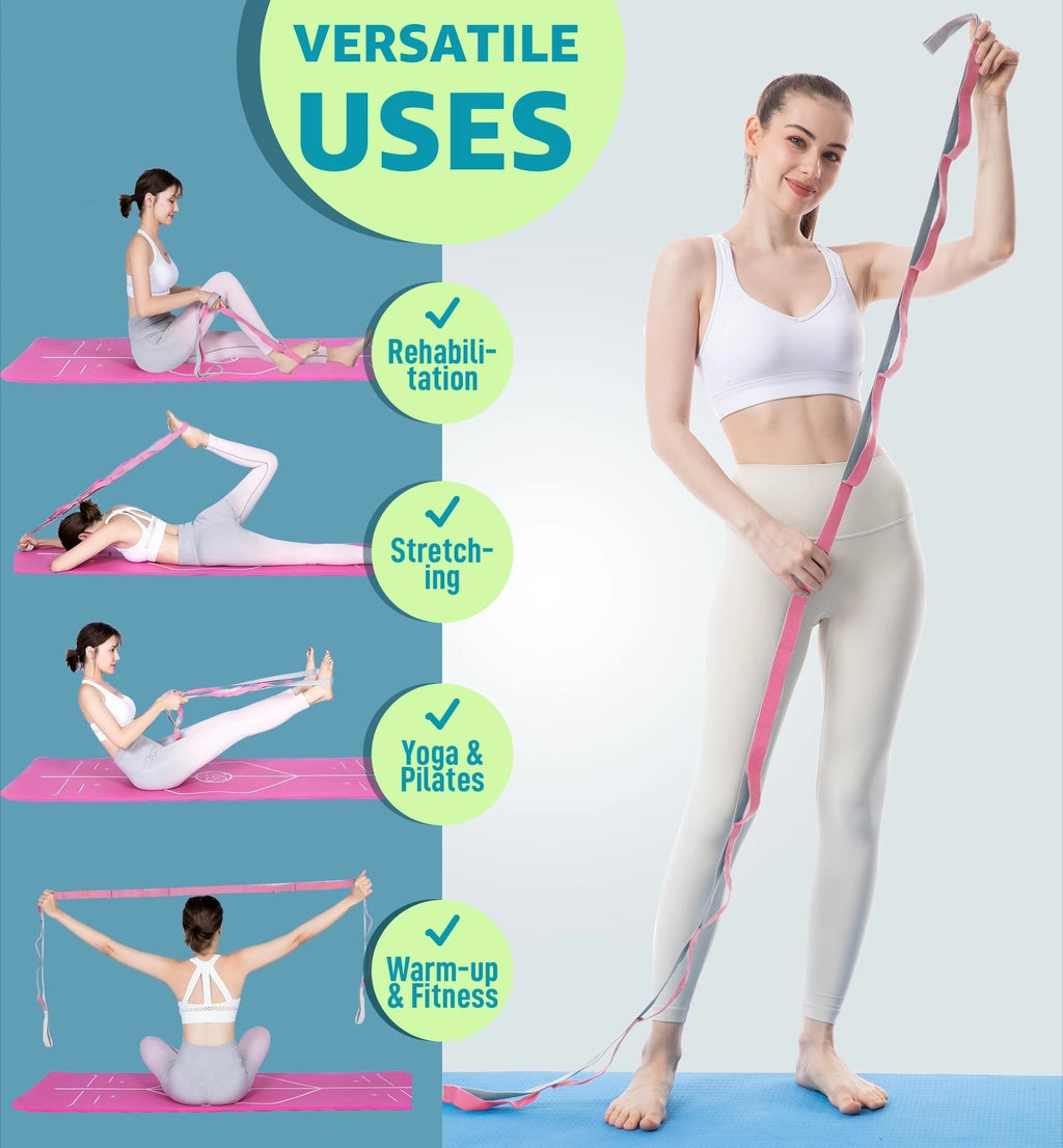 Moveforge Yoga Stretch Bands – Non-Elastic Flexibility & Workout Exercise Bands