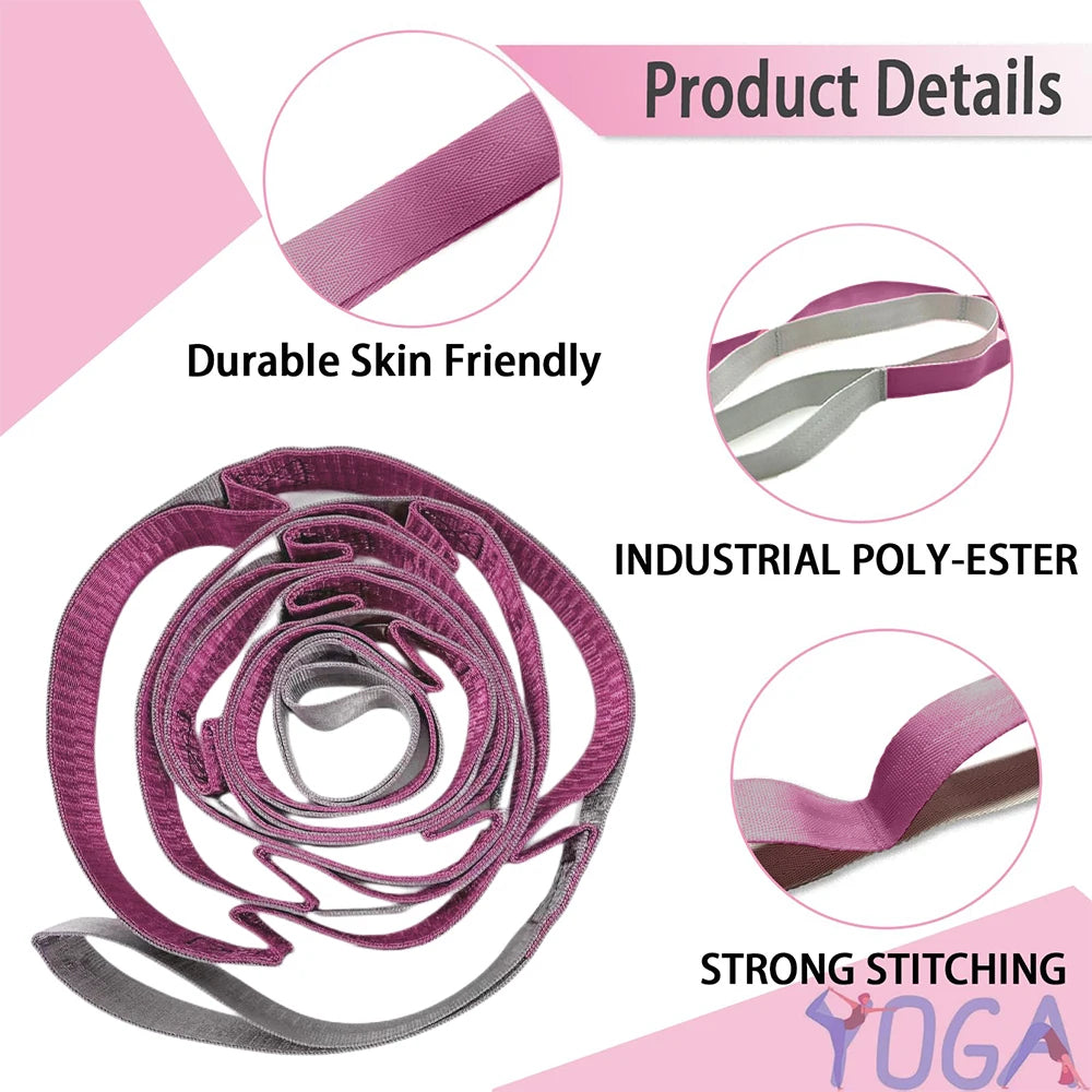 Moveforge Yoga Stretch Bands – Non-Elastic Flexibility & Workout Exercise Bands