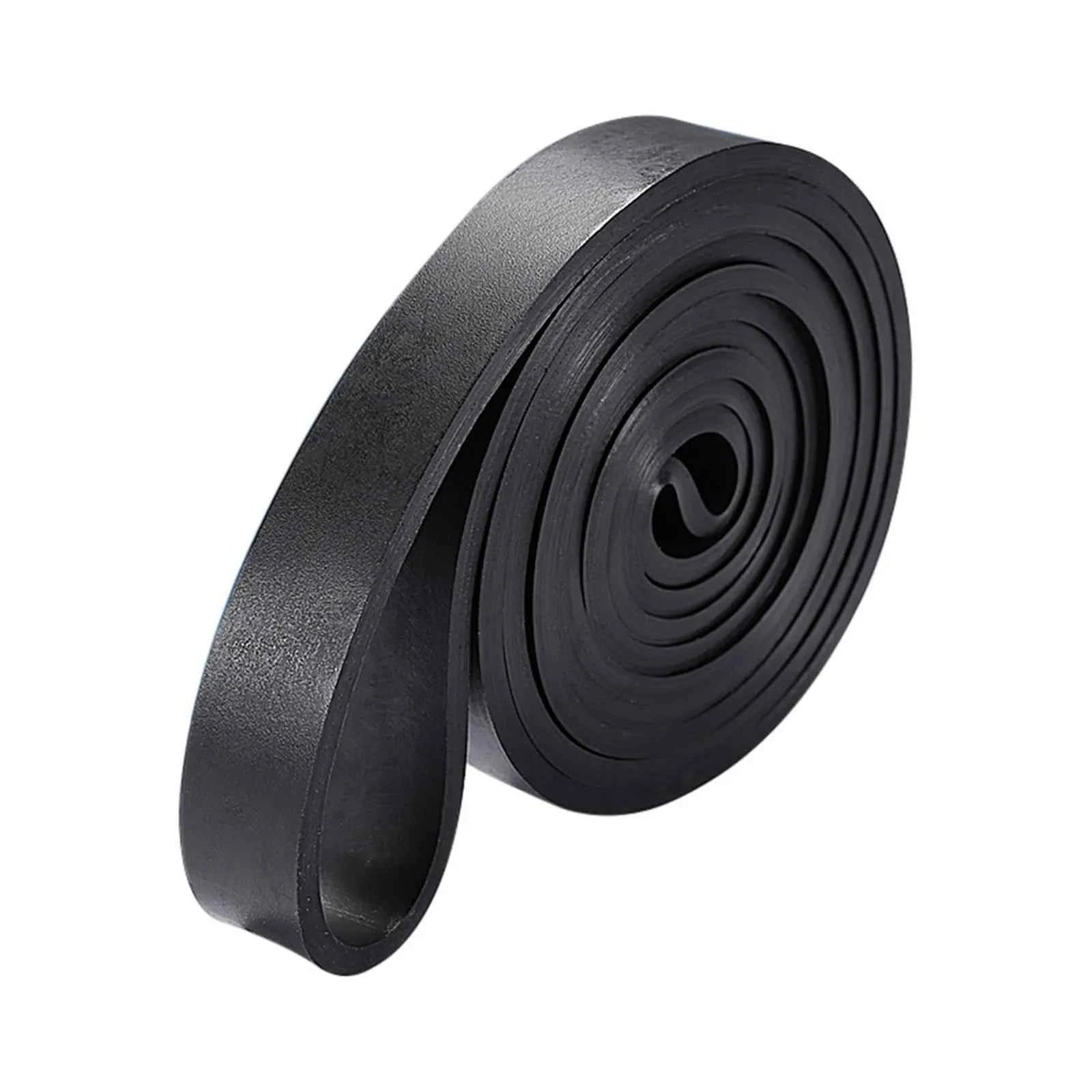 Coiled black elastic loop resistance band