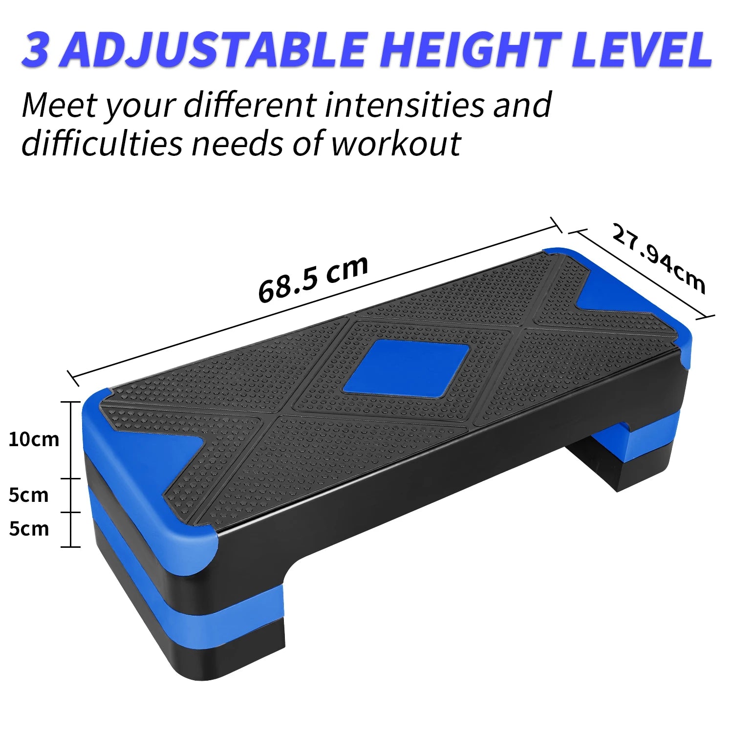 Moveforge Adjustable Aerobic Step Platform – 68.5cm Non-Slip Exercise Step for Home Workouts