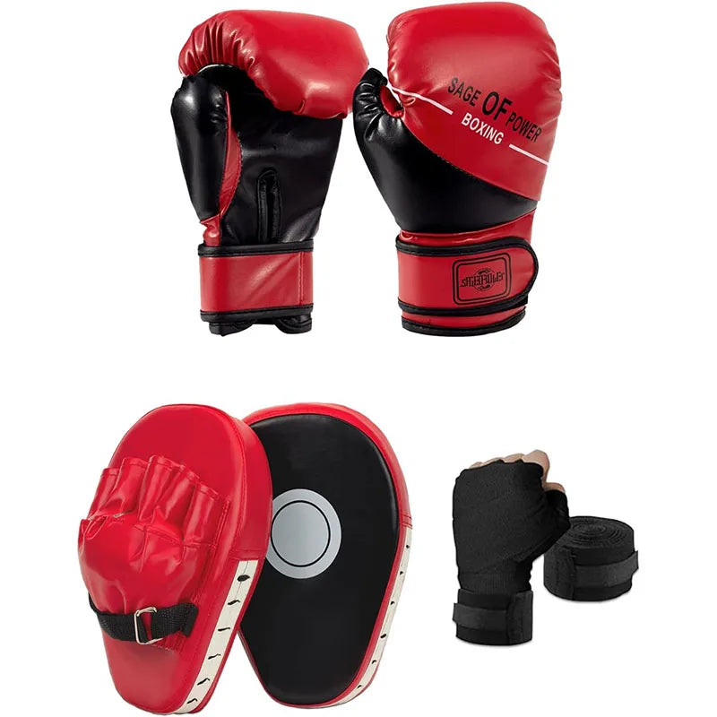 Moveforge 3-in-1 Kids Boxing Set – Gloves, Focus Mitts & Hand Wraps for Junior Training