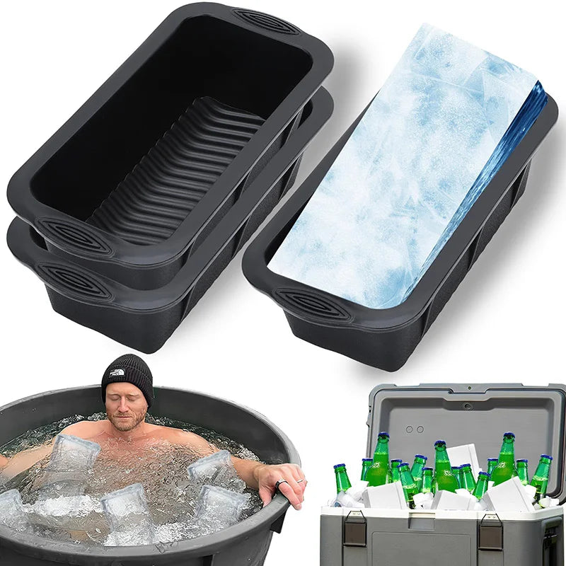 Large Ice Molds for Ice Bath Reusable Ice Block Molds for Cold Plunge Tub Durable and Deformity-proof in Freezing Silicone Molds - MoveforgeMoveforge