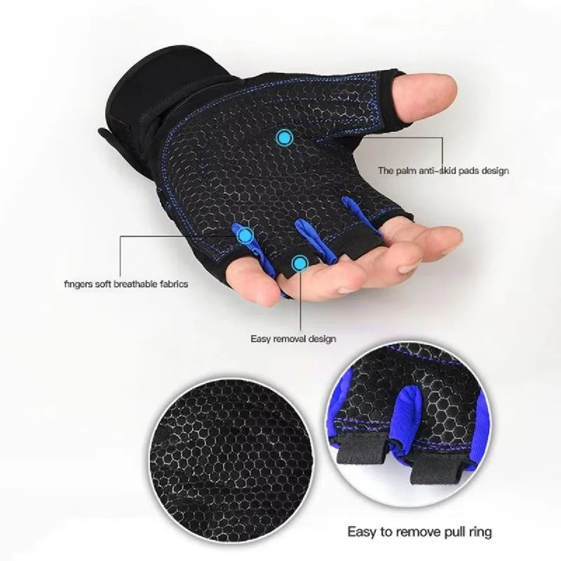 Moveforge Pro Grip Training Gloves – Anti-Slip Wristband Gloves for Weightlifting & Cycling