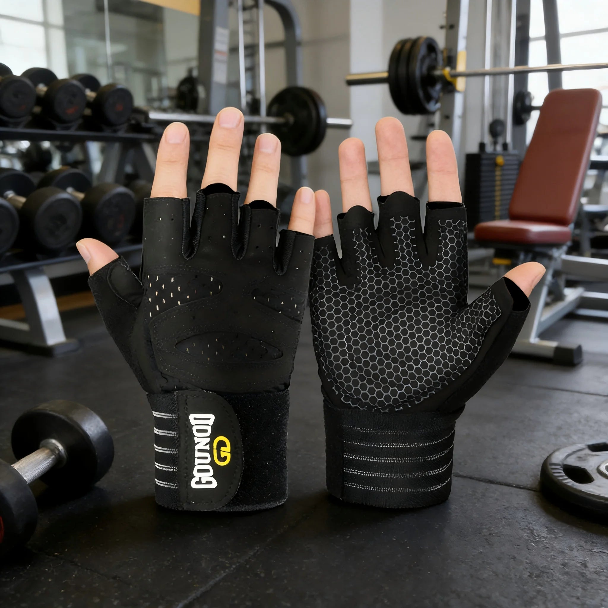 Moveforge Half Finger Fitness Gloves – Non-Slip Training Gloves for Boxing, Gym & Bodybuilding