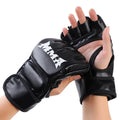 Moveforge Half Finger Leather Boxing Gloves – Open Palm Training Gloves for Bag Work & UFC Sparring