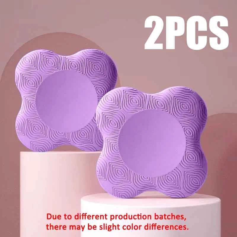 Purple thick yoga knee pad, two-piece set, patterned textured surface
