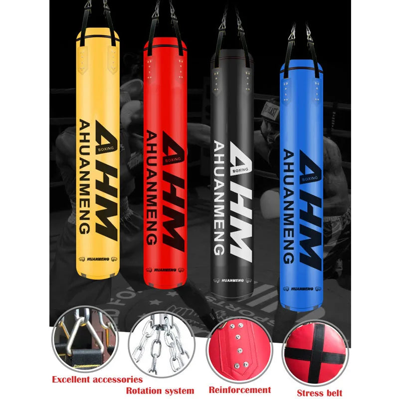 Moveforge Pro Heavy Boxing Bag – PU Leather Punching Bag for MMA, Muay Thai & Sanda